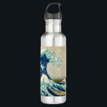 The Great Wave off Kanagawa - Hokusai 710 Ml Water Bottle<br><div class="desc">Reproduction of The Great Wave off Kanagawa (Kanagawa-oki Nami Ura), also known as The Great Wave or simply The Wave, a woodblock print by the Japanese ukiyo-e artist Hokusai. Published sometime between 1829 and 1833. The image depicts an enormous wave threatening three boats off the coast in the Sagami Bay...</div>
