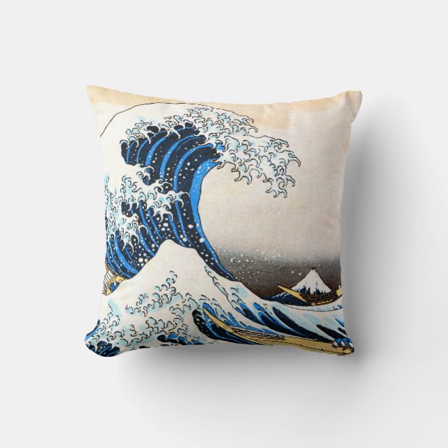The Great Wave off Kanagawa, Hokusai Cushion (Front)