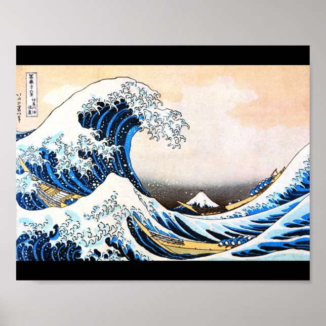 The Great Wave off Kanagawa, Hokusai Poster (Front)