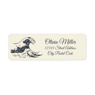 The Great Wave off Kanagawa illustration Return Address Label