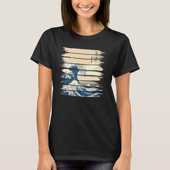The Great Wave off Kanagawa Japanese Aesthetic Clo T-Shirt (Front)