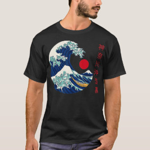 The Great Wave off Kanagawa japanese aesthetic Des T-Shirt