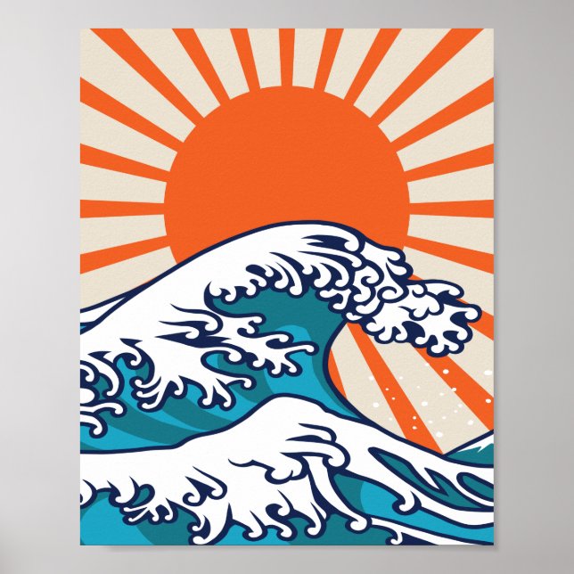 The Great Wave off Kanagawa, japanese wave Poster (Front)