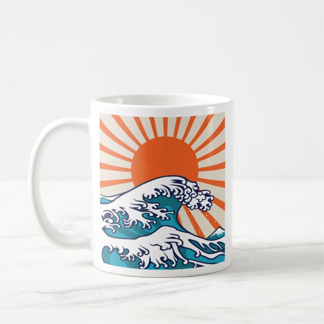 The Great Wave off Kanagawa, japanese wave poster Coffee Mug (Left)