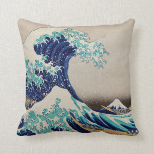 The Great Wave Off Kanagawa Japanese Woodblock Cushion