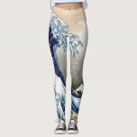 The Great Wave Off Kanagawa Leggings<br><div class="desc">Vintage Japanese art The Great Wave off Kanagawa or the wave ..  stunning artwork in ukiyo-e style by a great master Katsushika Hokusai ..  vintage art on modern day products full print leggings from Ricaso</div>