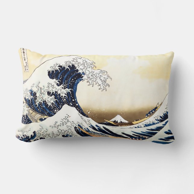 The Great Wave off Kanagawa Lumbar Cushion (Front)