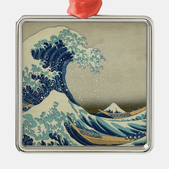 The Great Wave off Kanagawa Metal Tree Decoration (Front)