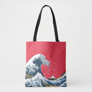The Great Wave off Kanagawa Modern Pop Tote Bag