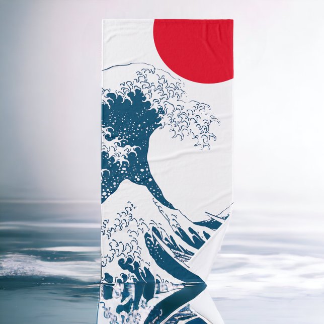 The Great Wave Off Kanagawa Modern Twist Bath Towel Set (Ricaso, The Great Wave Off Kanagawa Modern Twist Bath Towel. purchase separately or as a set)