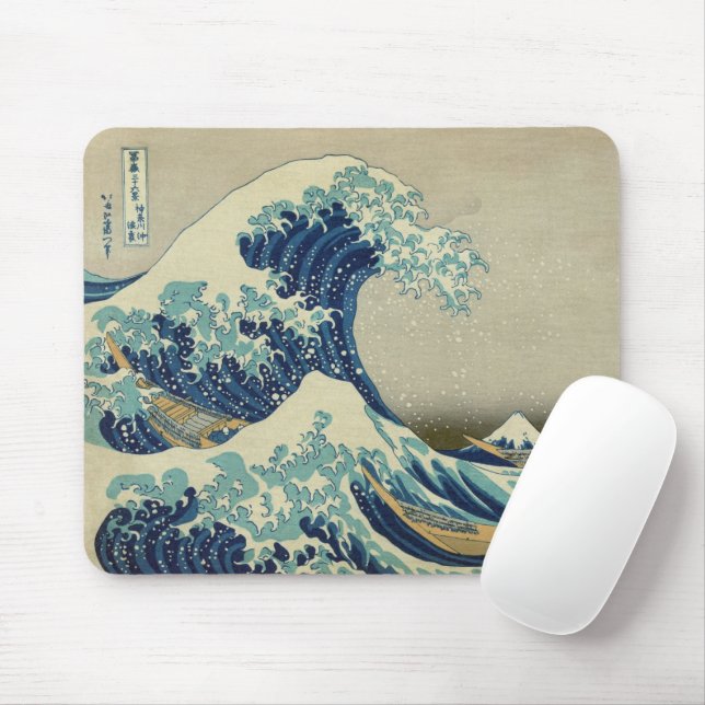 The Great Wave off Kanagawa Mouse Pad (With Mouse)