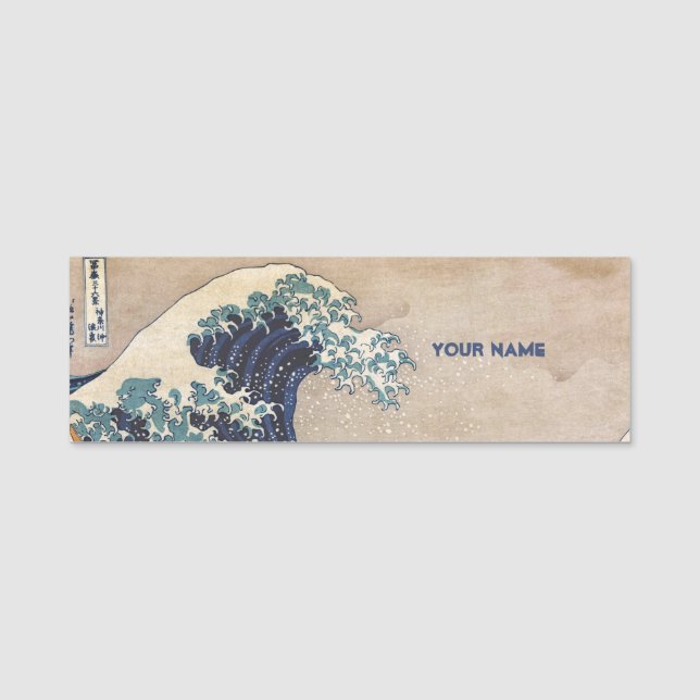 The Great Wave off Kanagawa Name Tag (Front)