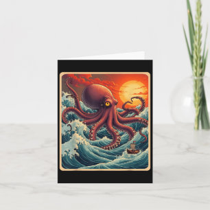 The Great Wave Off Kanagawa Octopus Retro Anime Ja Card