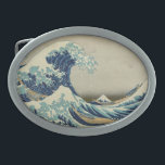 The Great Wave off Kanagawa Oval Belt Buckle<br><div class="desc">The Great Wave off Kanagawa, also known as The Great Wave or simply The Wave, is a woodblock print by the Japanese artist Katsushika Hokusai. Example of ukiyo-e art, it was published sometime between 1830 and 1833 as the first in Hokusai's series Thirty-six Views of Mount Fuji, and is his...</div>