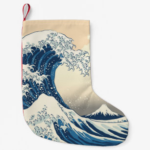 The great wave off kanagawa painting reproduction small christmas stocking