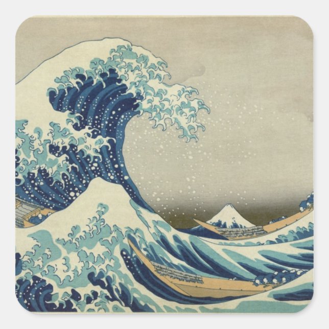 The Great Wave off Kanagawa Square Sticker (Front)