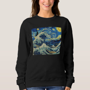 The Great Wave off Kanagawa Starry Night Sweatshirt