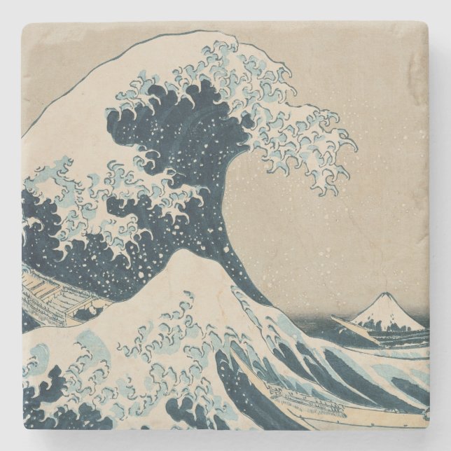 The Great Wave off Kanagawa Stone Coaster (Front)