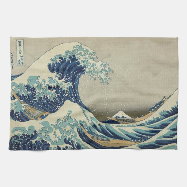 The Great Wave off Kanagawa Tea Towel (Horizontal)