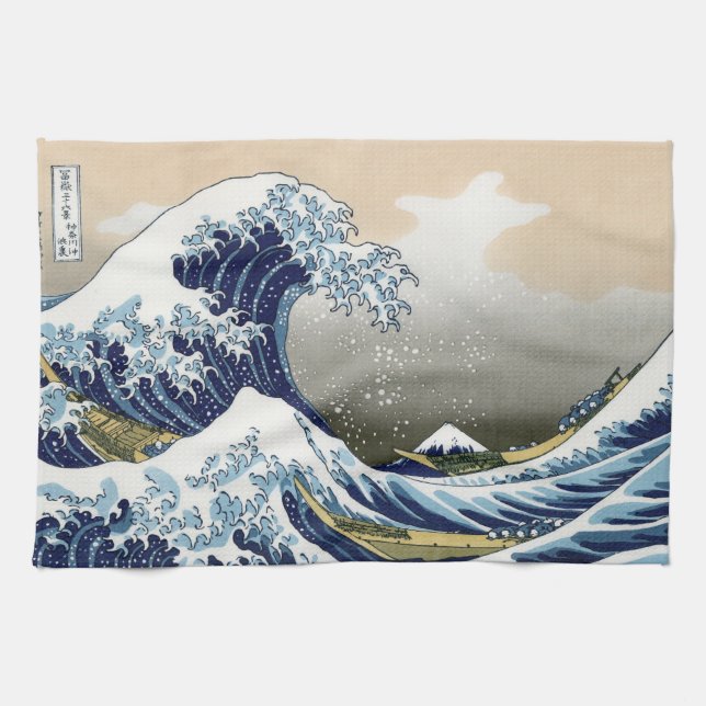 The Great Wave Off Kanagawa Tea Towel (Horizontal)