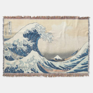 The Great Wave off Kanagawa Ukiyo-e Japanese Throw Blanket