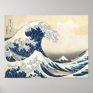 The Great Wave off Kanagawa Vintage Japanese Art Poster