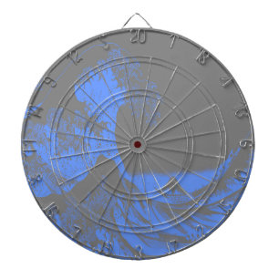 The Great Wave Seafoam Blue & Grey Dartboard