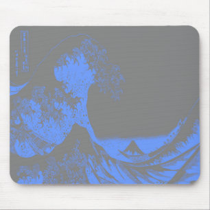 The Great Wave Seafoam Blue & Grey Mouse Pad
