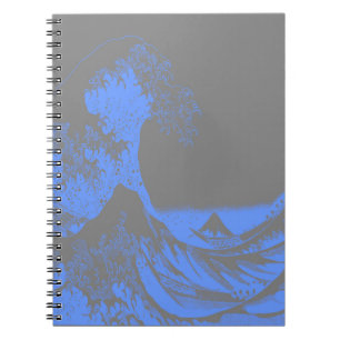 The Great Wave Seafoam Blue & Grey Notebook
