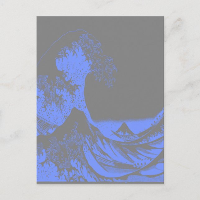 The Great Wave Seafoam Blue & Grey Postcard (Front)
