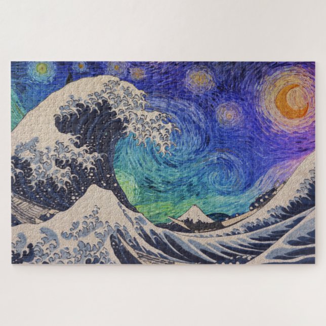The Great Wave Starry Night Jigsaw Puzzle (Horizontal)