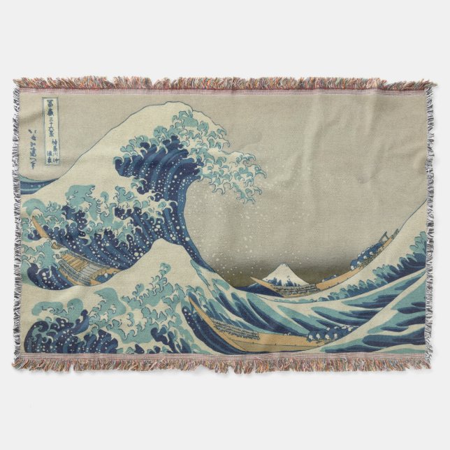 The Great Wave Throw Blanket (Front)