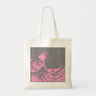 The Great Wave Tote Bag Pink & Grey