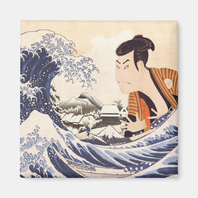 The Great Wave Ukiyoe Collages Magnet (Front)