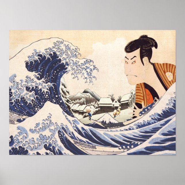 The Great Wave Ukiyoe Collages Poster (Front)