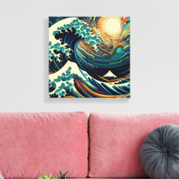 The Great Wave, wave off Kanagawa v1 Canvas Print