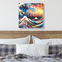 The Great Wave, wave off Kanagawa v3 Canvas Print