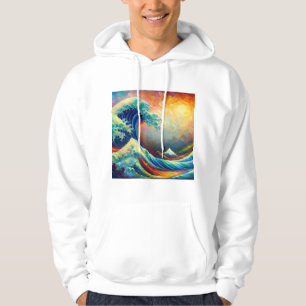 The Great Wave, wave off Kanagawa v4 Hoodie