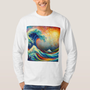 The Great Wave, wave off Kanagawa v4 T-Shirt