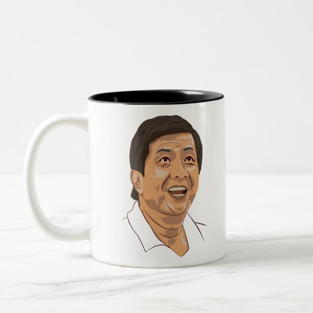 the greatest badminton players of all time Two-Tone coffee mug (Left)