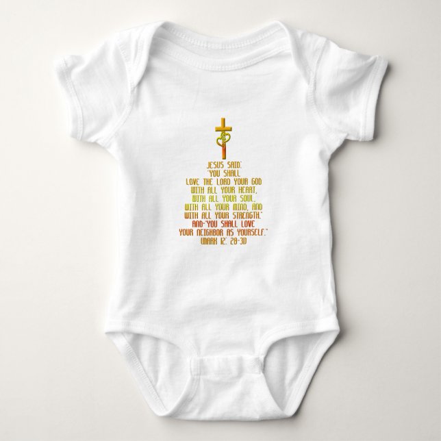 The Greatest Commandment Baby Bodysuit (Front)