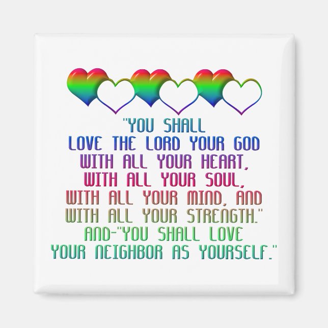 The Greatest Commandment Magnet (Front)