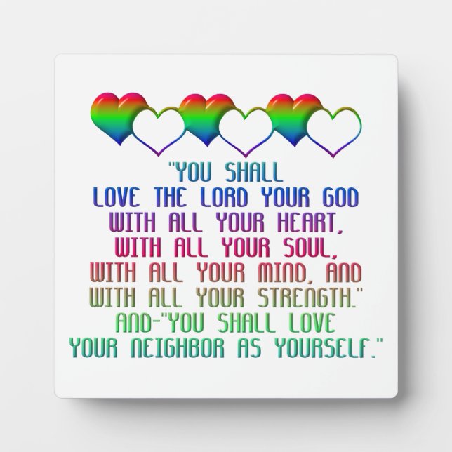 The Greatest Commandment Plaque (Front)