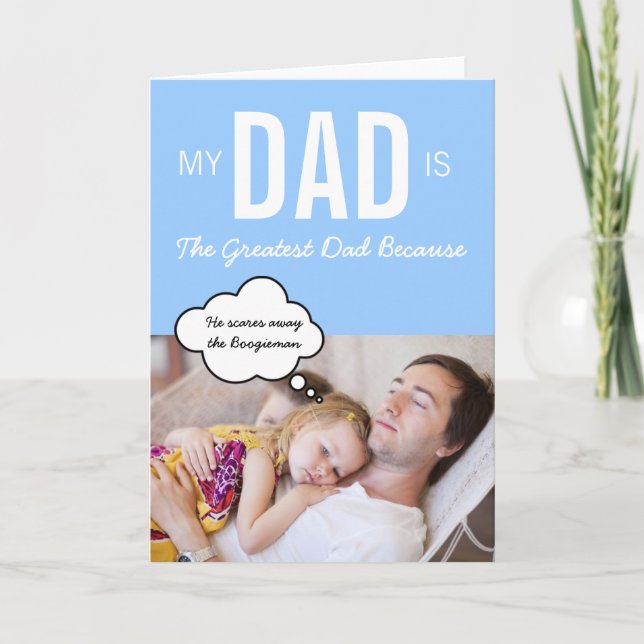 The greatest dad custom greeting card (Front)