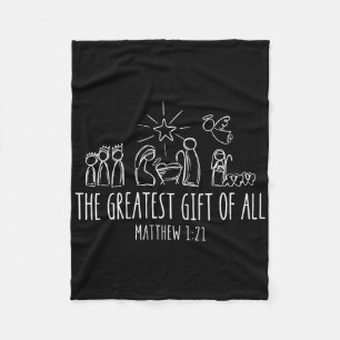 The Greatest For All Christmas Nativity Jesus Chri Fleece Blanket