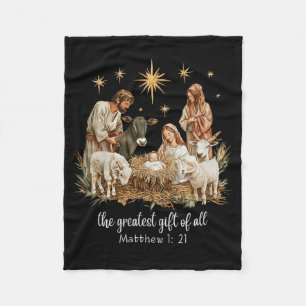 The Greatest For All Christmas Nativity Jesus Chri Fleece Blanket