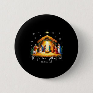 The Greatest Gift For All Christmas Nativity Jesus 6 Cm Round Badge