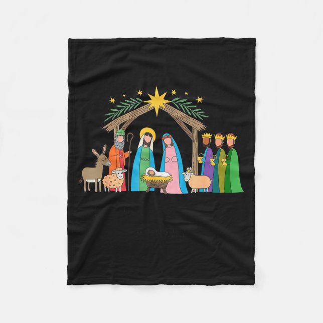 The Greatest Gift For All Christmas Nativity Jesus Fleece Blanket (Front)