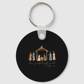 The Greatest Gift For All Christmas Nativity Jesus Key Ring