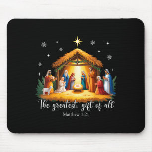 The Greatest Gift For All Christmas Nativity Jesus Mouse Pad